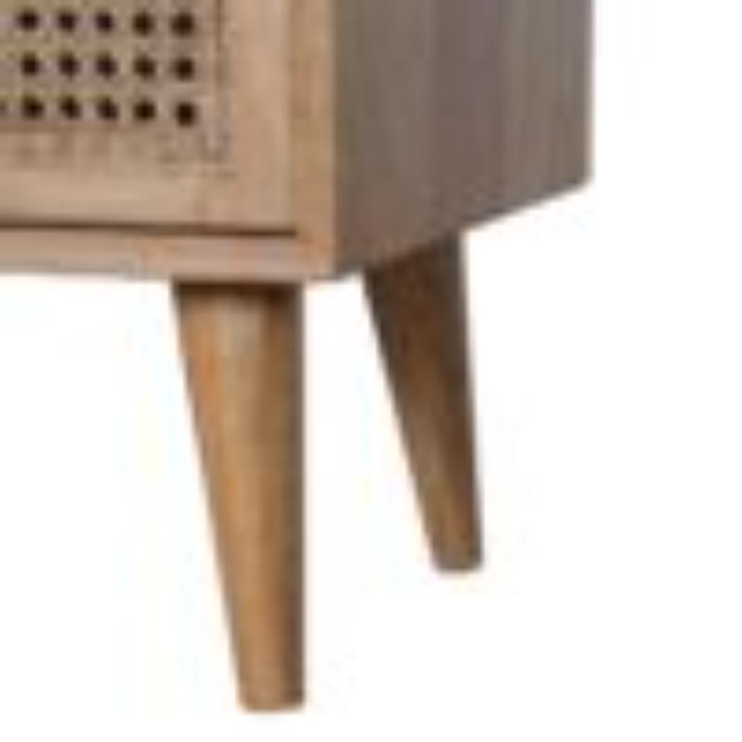 Larissa Media Unit | Solid Mango Wood | Natural Finish | Mid-Century TV Console