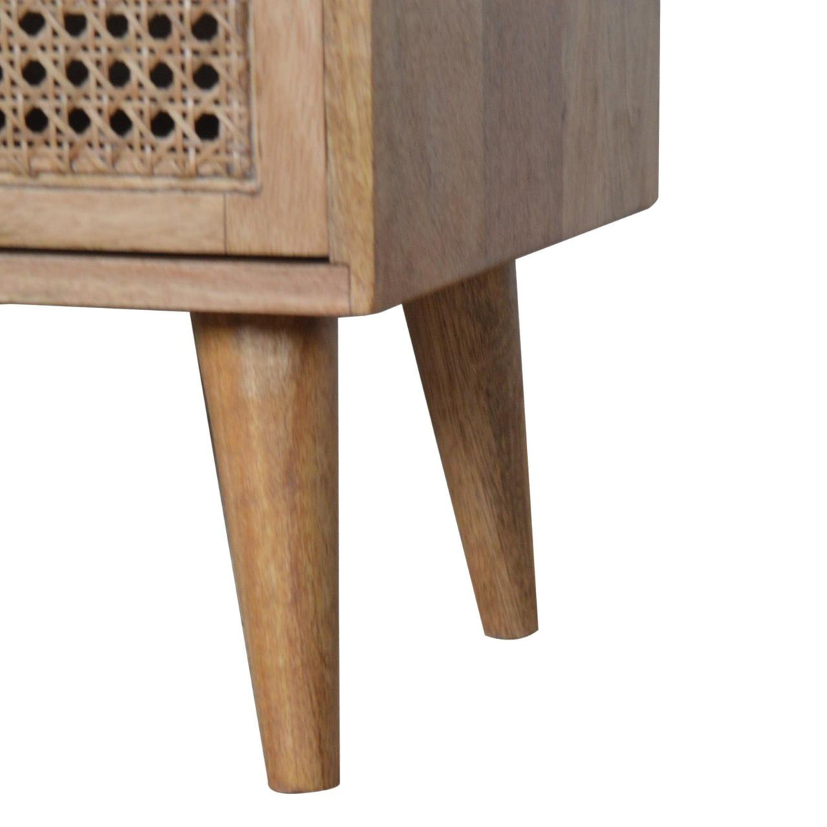 Larissa Media Unit | Solid Mango Wood | Natural Finish | Mid-Century TV Console