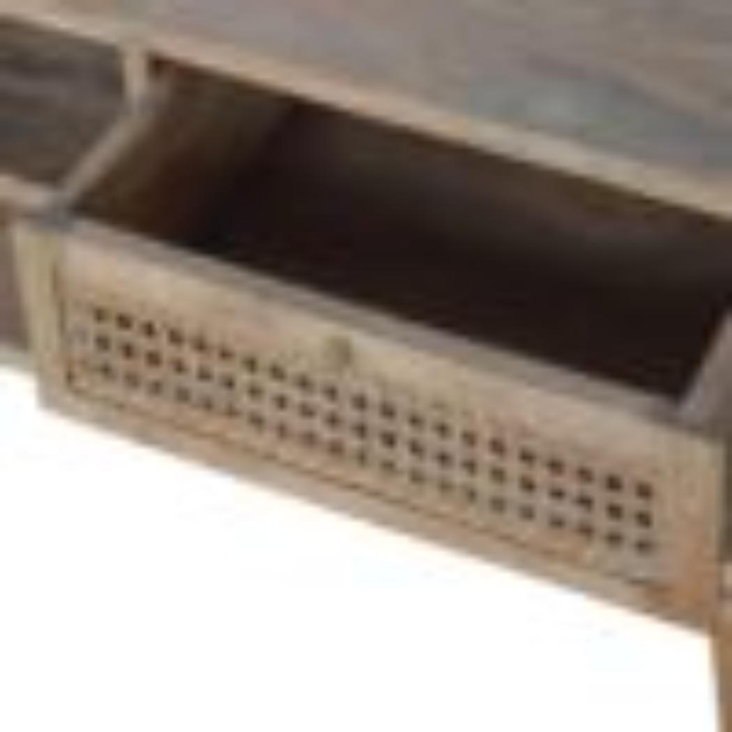Larissa Media Unit | Solid Mango Wood | Natural Finish | Mid-Century TV Console