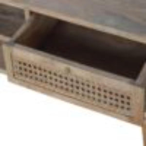 Larissa Media Unit | Solid Mango Wood | Natural Finish | Mid-Century TV Console