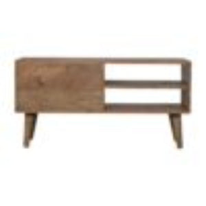 Larissa Media Unit | Solid Mango Wood | Natural Finish | Mid-Century TV Console