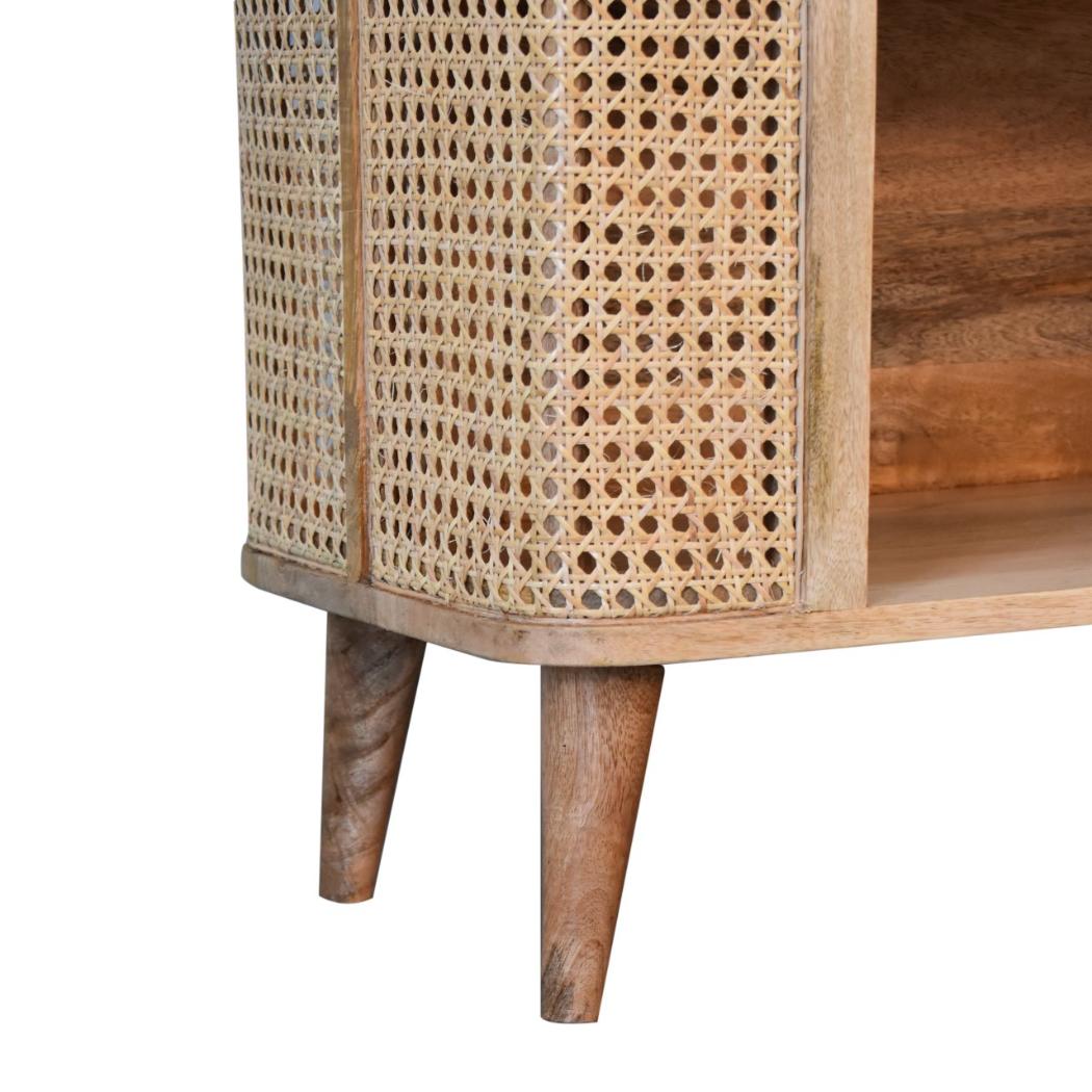 Larissa Open Display Cabinet | Solid Mango Wood | Oak Finish | 2 Shelves