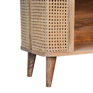 Larissa Open Display Cabinet | Solid Mango Wood | Oak Finish | 2 Shelves