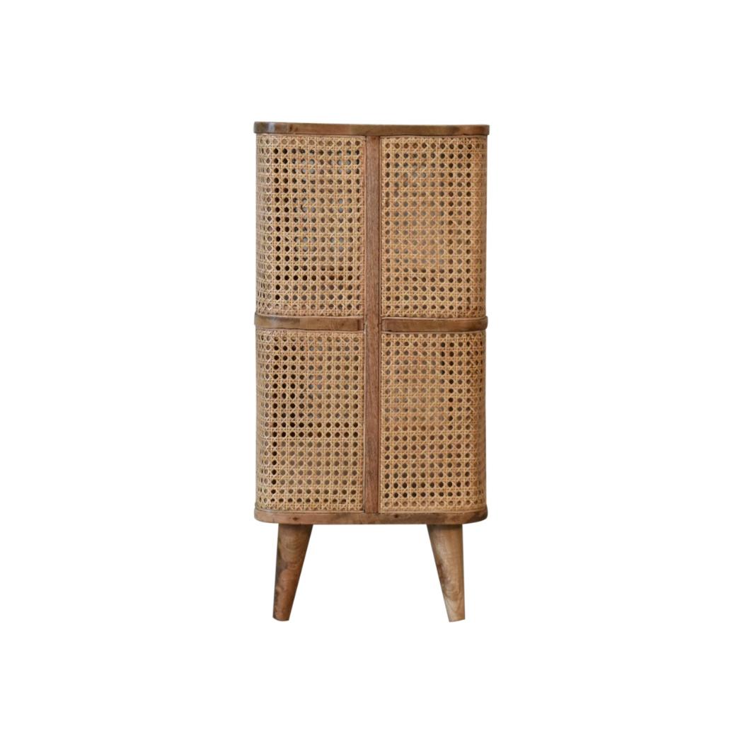 Larissa Open Display Cabinet | Solid Mango Wood | Oak Finish | 2 Shelves