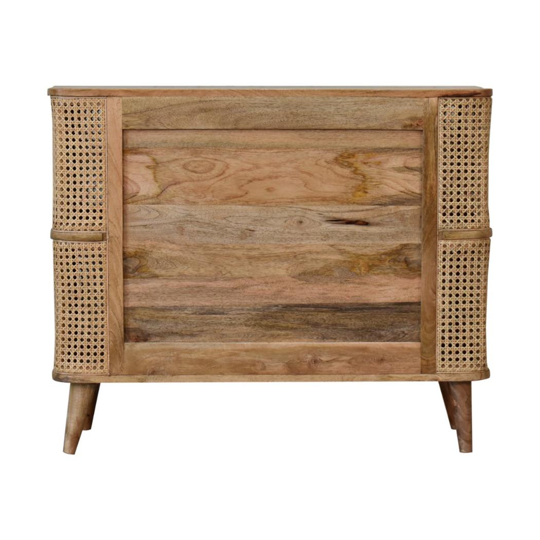 Larissa Open Display Cabinet | Solid Mango Wood | Oak Finish | 2 Shelves