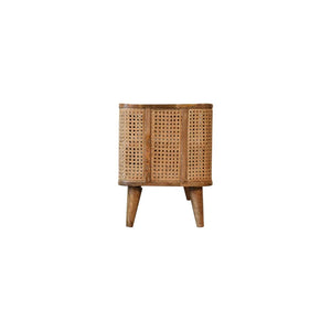 Larissa Open Media Unit | Solid Mango Wood | Oak Finish | 2 Shelves