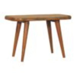Larissa Rattan Bench | Solid Mango Wood | Oak Finish | Handwoven Rattan Seat