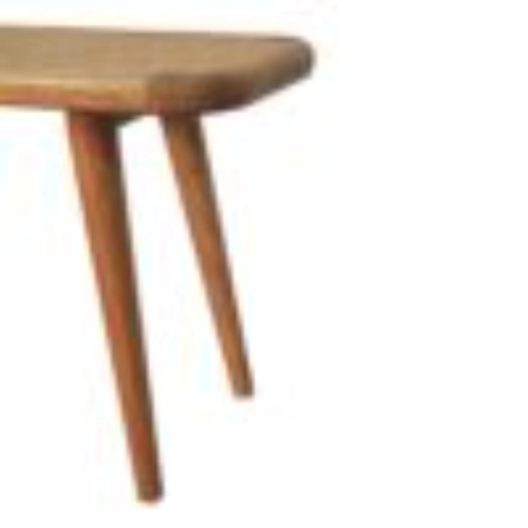 Larissa Rattan Bench | Solid Mango Wood | Oak Finish | Handwoven Rattan Seat