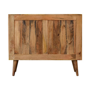 Larissa Rattan Cabinet | Solid Mango Wood | Oak Finish | Door & 4 Drawers