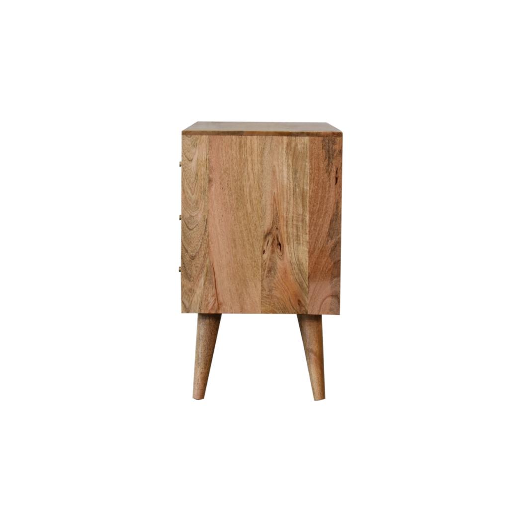 Larissa Rattan Sideboard | Solid Mango Wood | Oak Finish | 3 Drawers