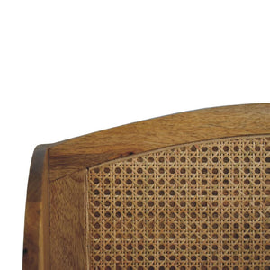 Larissa Rattan Wall-Mounted Shelf | Solid Mango Wood | Oak Finish | Open Display Shelf
