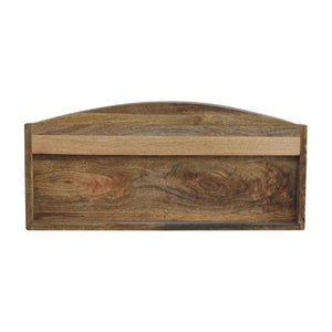 Larissa Rattan Wall-Mounted Shelf | Solid Mango Wood | Oak Finish | Open Display Shelf