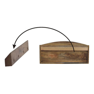 Larissa Rattan Wall-Mounted Shelf | Solid Mango Wood | Oak Finish | Open Display Shelf