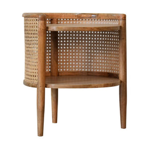 Larissa Round Bedside Table | Curved Design | Compact Bedroom Storage