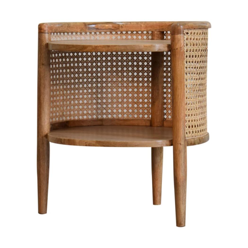 Larissa Round Bedside Table | Curved Design | Compact Bedroom Storage