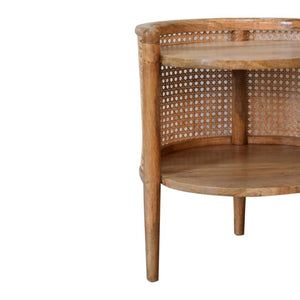 Larissa Round Bedside Table | Curved Design | Compact Bedroom Storage