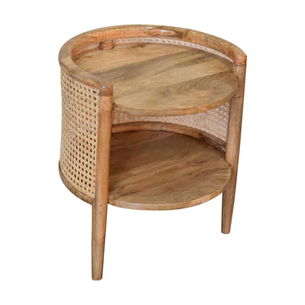Larissa Round Bedside Table | Curved Design | Compact Bedroom Storage