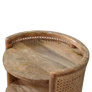 Larissa Round Bedside Table | Curved Design | Compact Bedroom Storage