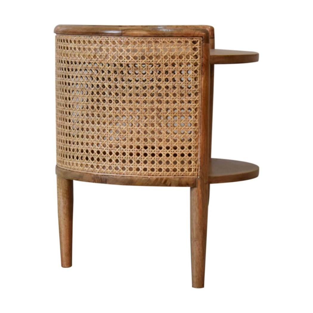 Larissa Round Bedside Table | Curved Design | Compact Bedroom Storage