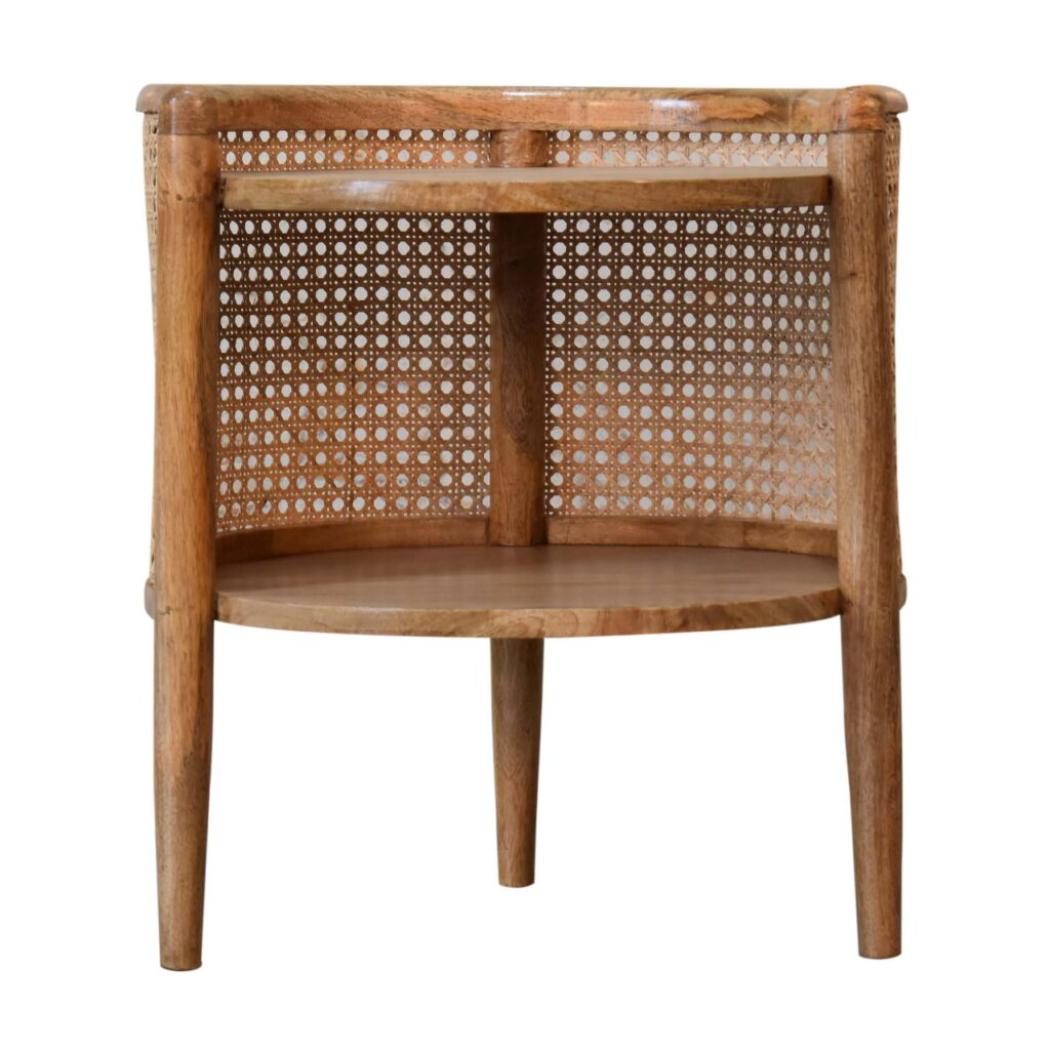 Larissa Round Bedside Table | Curved Design | Compact Bedroom Storage