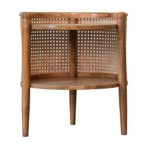 Larissa Round Bedside Table | Curved Design | Compact Bedroom Storage