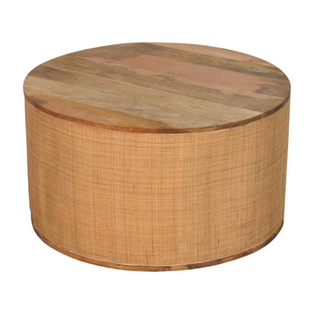 Larissa Round Coffee Table | Solid Mango Wood | Contemporary Design