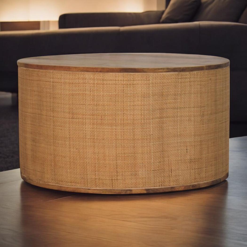 Larissa Round Coffee Table | Solid Mango Wood | Contemporary Design
