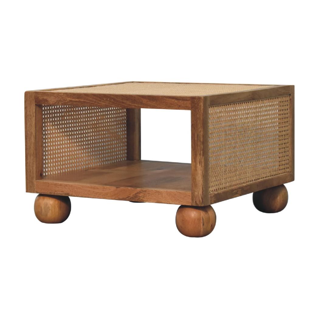 Larissa Small Rattan Coffee Table | Solid Mango Wood