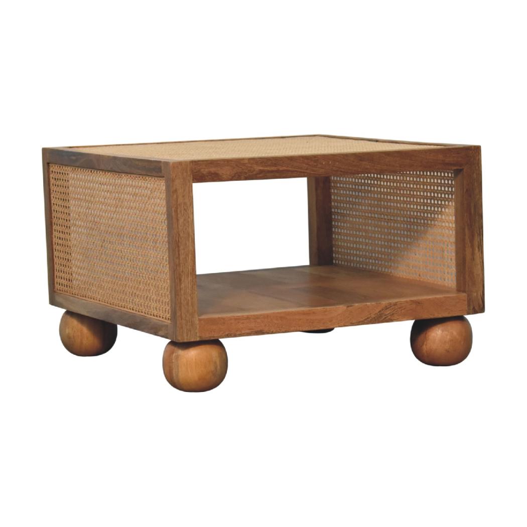 Larissa Small Rattan Coffee Table | Solid Mango Wood