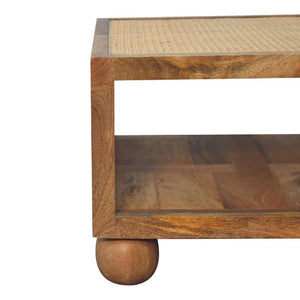 Larissa Small Rattan Coffee Table | Solid Mango Wood
