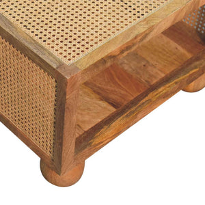 Larissa Small Rattan Coffee Table | Solid Mango Wood