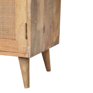 Larissa Storage Bench | Solid Mango Wood | Oak-ish Finish | 2 Open Slots