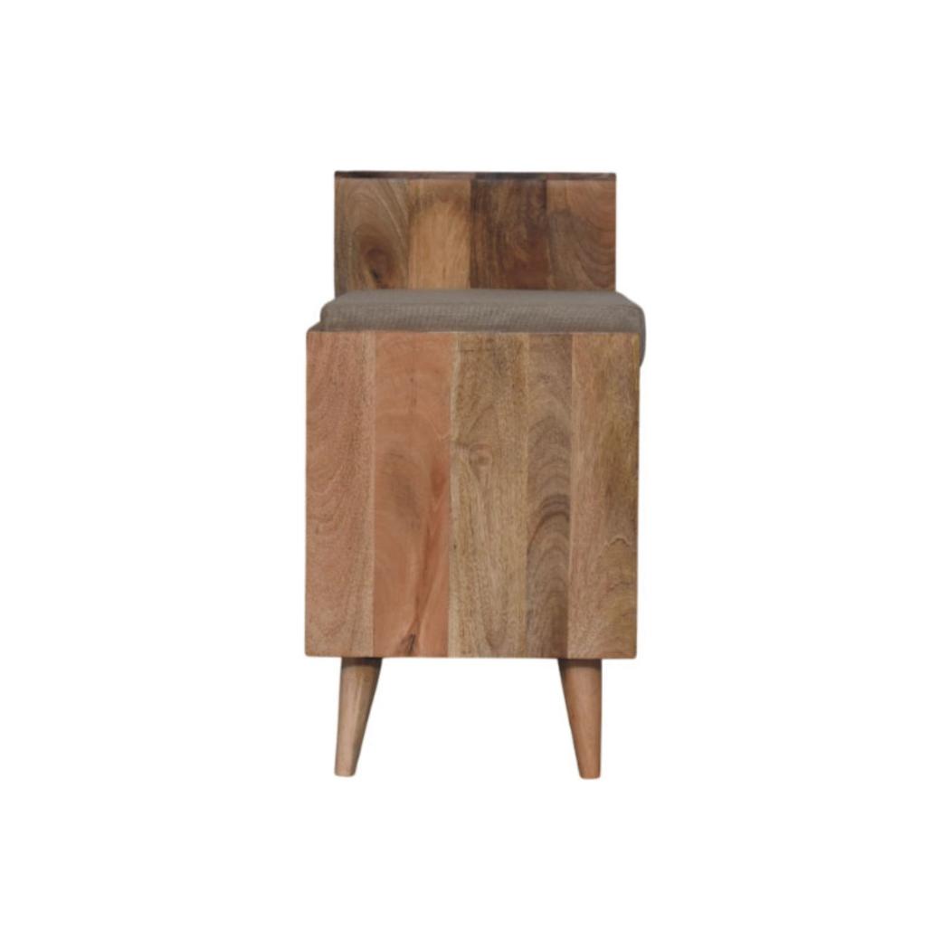 Larissa Storage Bench | Solid Mango Wood | Oak-ish Finish | 2 Open Slots