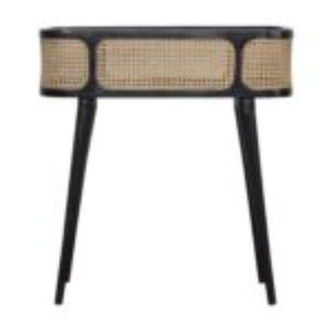 Larissa Tray Table | Solid Mango Wood | Carbon Black Finish | Removable Top Design