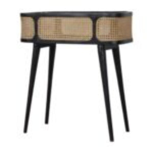 Larissa Tray Table | Solid Mango Wood | Carbon Black Finish | Removable Top Design