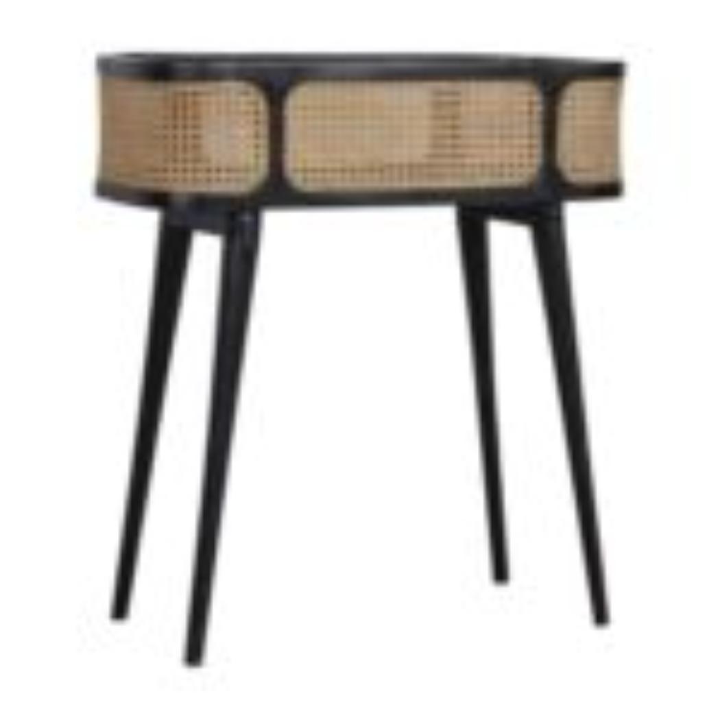 Larissa Tray Table | Solid Mango Wood | Carbon Black Finish | Removable Top Design