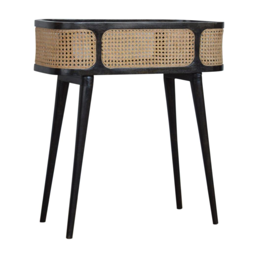 Larissa Tray Table | Solid Mango Wood | Carbon Black Finish | Removable Top Design
