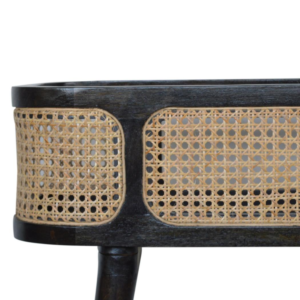 Larissa Tray Table | Solid Mango Wood | Carbon Black Finish | Removable Top Design