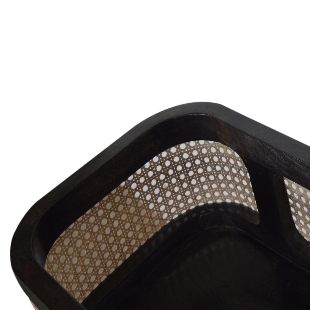 Larissa Tray Table | Solid Mango Wood | Carbon Black Finish | Removable Top Design