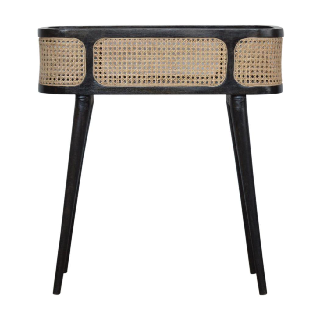Larissa Tray Table | Solid Mango Wood | Carbon Black Finish | Removable Top Design