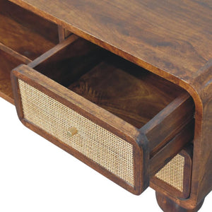 Larissa TV Unit | Solid Mango Wood | Chestnut Finish | 4 Drawers