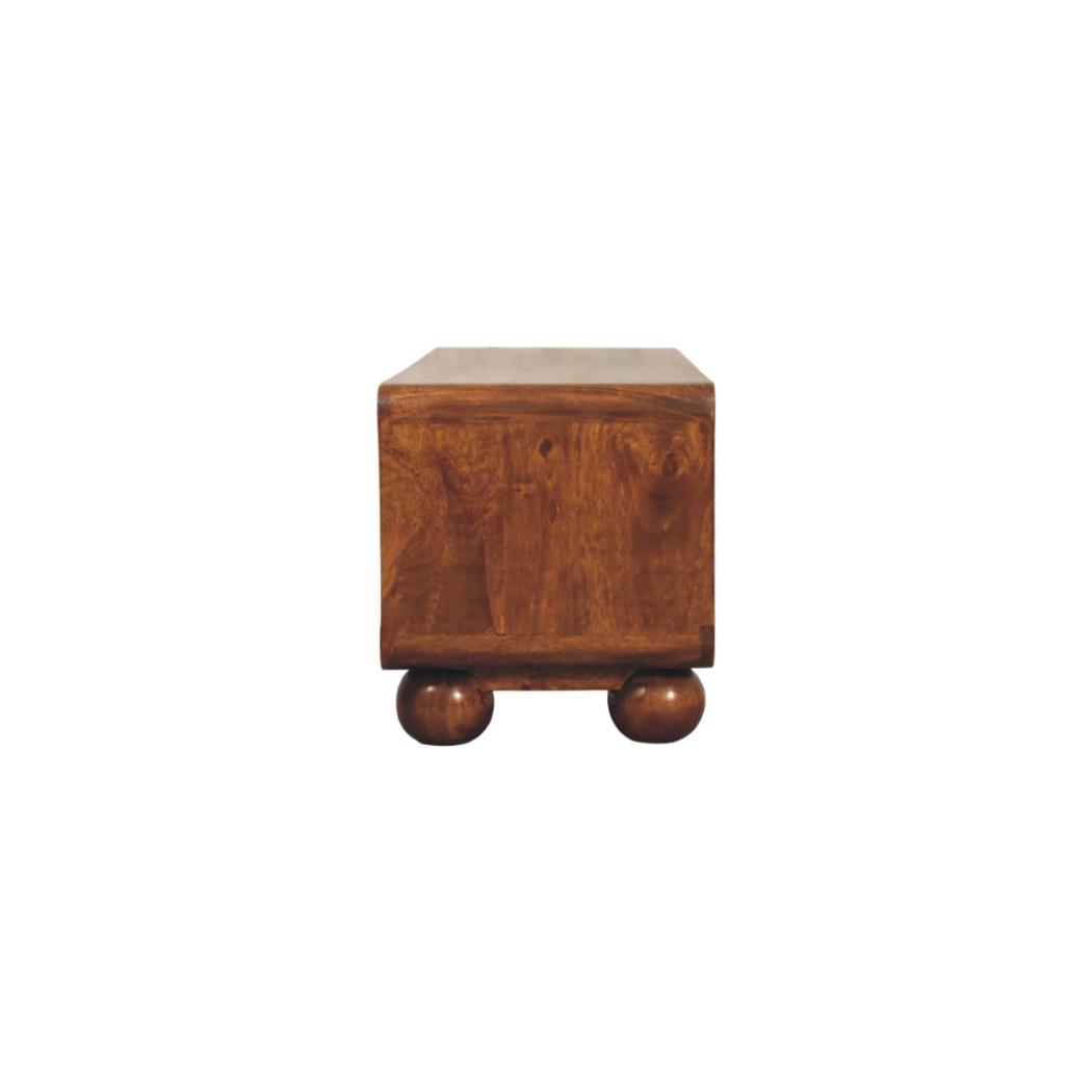 Larissa TV Unit | Solid Mango Wood | Chestnut Finish | 4 Drawers