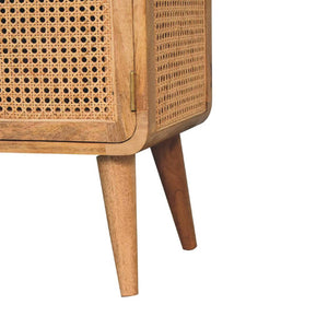 Larissa Woven Media Unit | Solid Mango Wood & Woven Detail | Natural Wood Finish | Hand-Woven Detail