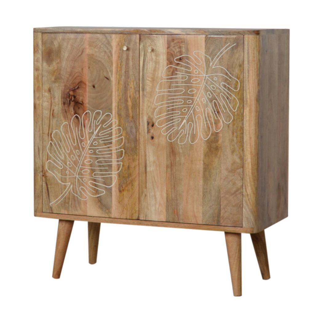 Lead Embossed Resin Cabinet | Textured Statement Front | Decorative Storage