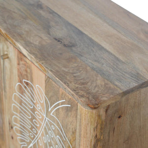 Lead Embossed Resin Cabinet | Textured Statement Front | Decorative Storage