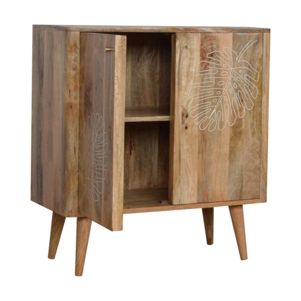 Lead Embossed Resin Cabinet | Textured Statement Front | Decorative Storage