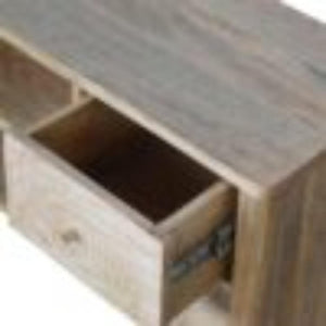 Leaf Resin Entertainment Unit | Solid Mango Wood | Botanical Resin Detail | TV Storage