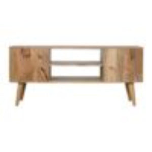 Leaf Resin Entertainment Unit | Solid Mango Wood | Botanical Resin Detail | TV Storage