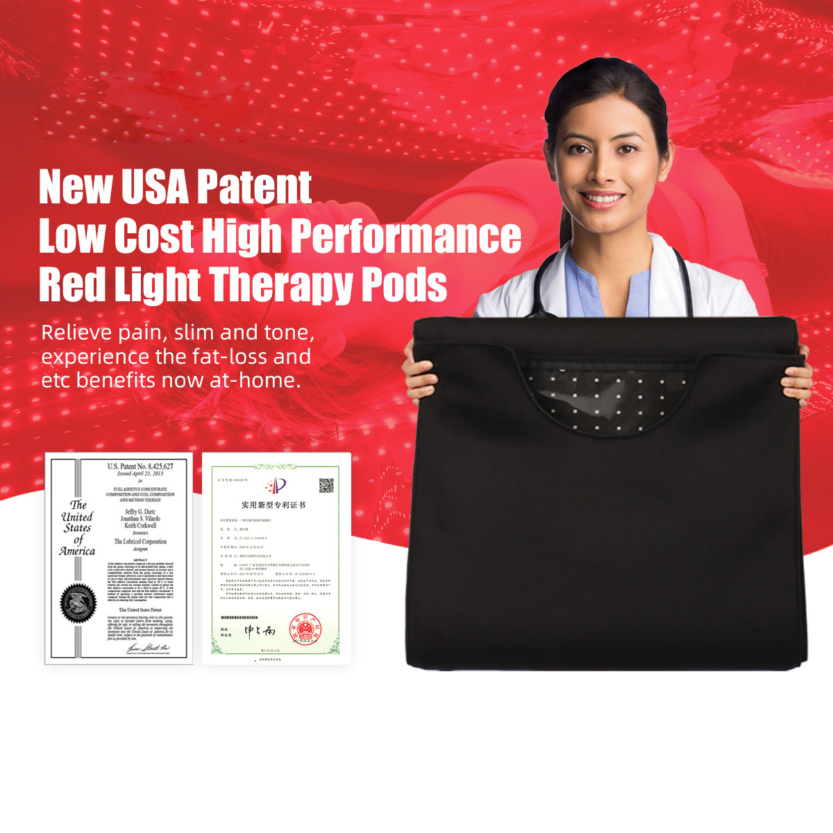 Red & Near-Infrared Light Therapy Pod | Foldable Full Body Mat | 660nm & 850nm LED | Portable Home Use