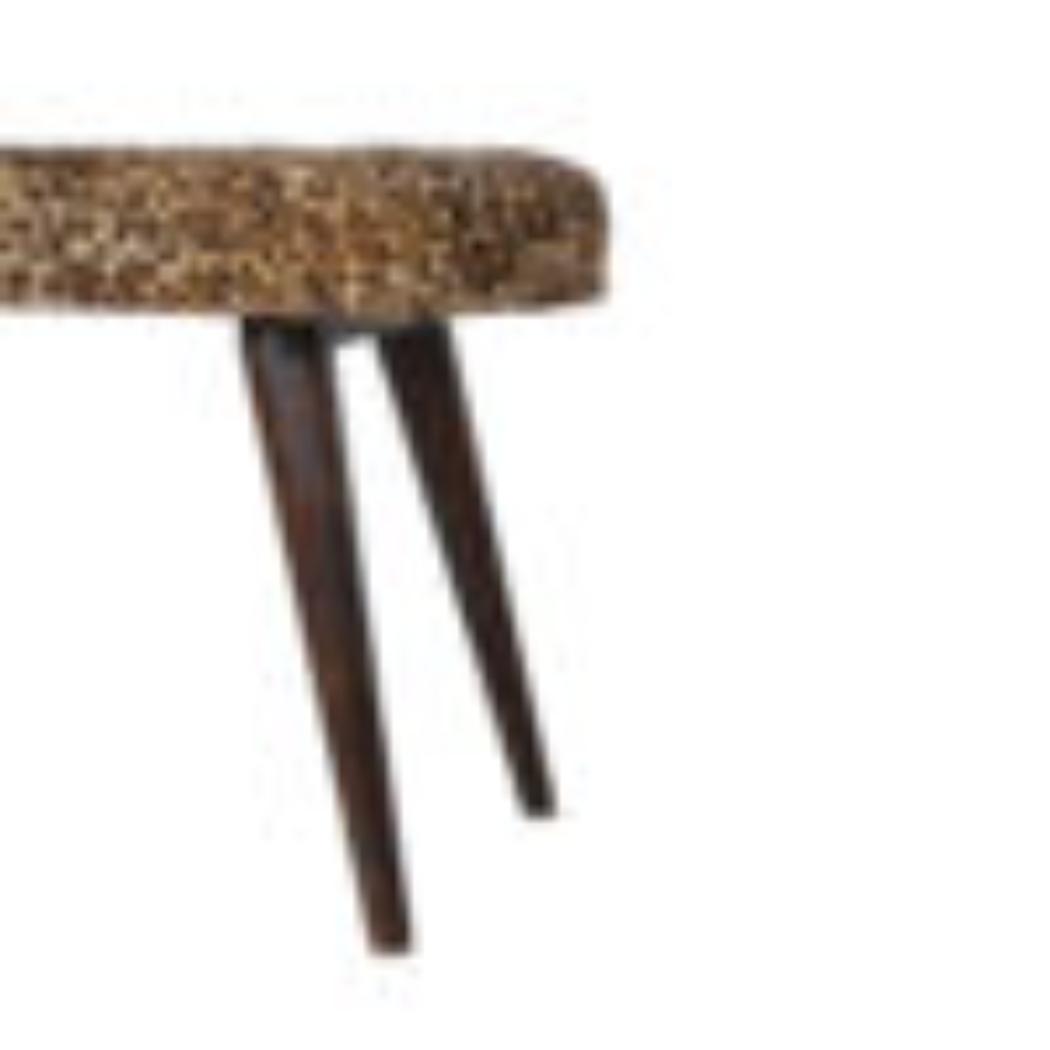 Leopard Print Deep Button Bench | Upholstered Seat | Solid Mango Wood Frame | Statement Seating